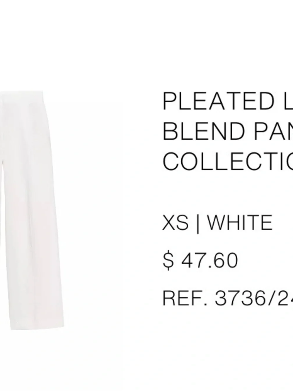 Zara Cream Wide-Leg Linen Trousers